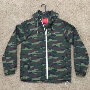 OBEY Zip Up Windbreaker Jacket Camo